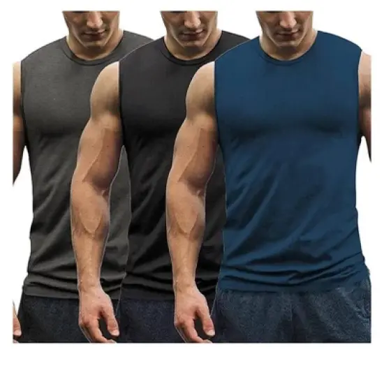 COOFANDY Men's 3 Pack Workout Tank Tops Gym Muscle Tee Bodybuilding Fitness Sleeveless T Shirts S-XXXL image {3}