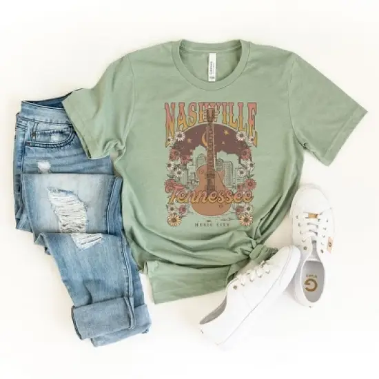 Simply Sage Market Women's Nashville Tennessee Flowers Short Sleeve Graphic Tee image {1}