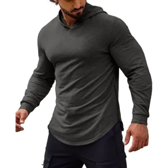 COOFANDY Men's Workout Sweatshirts Long Sleeve Muscle Fit Athletic Gym Hoodies Pullover image {2}