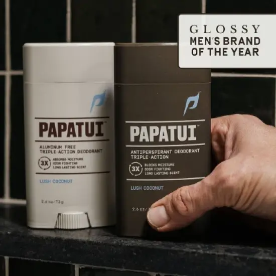Papatui Men's Aluminum-Free 48-Hour Odor Protection Solid Deodorant - Lush Coconut - 2.6oz image {8}