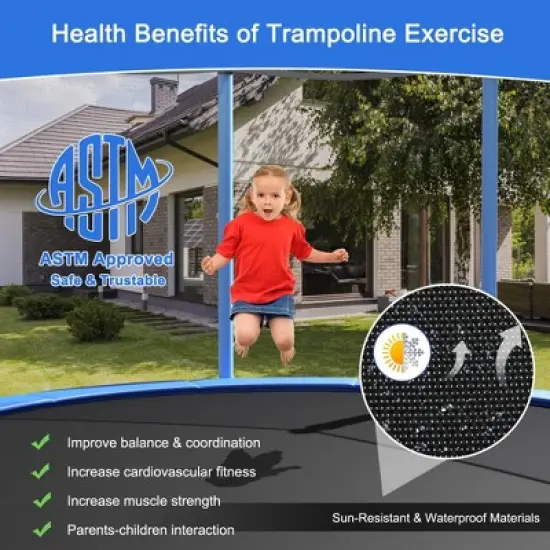 Costway 8/10/12/14/15/16FT Jumping Exercise Recreational Bounce Trampoline W/Safety Net image {5}
