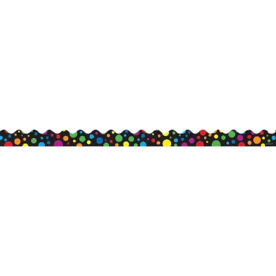 CARSON-DELLOSA 36" x 2.25" Scalloped Big Rainbow Dots Borders 13 Strips (1255) image {1}