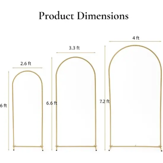GustoWave Arch Backdrop Stand, Wedding Arch Backdrop Stand with 2 Water Injection Base, Balloon Arch Stand for Birthday, Party, Weeding image {1}