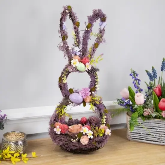 Northlight Floral Grapevine Bunny Shaped Easter Basket Decoration - 21" image {1}