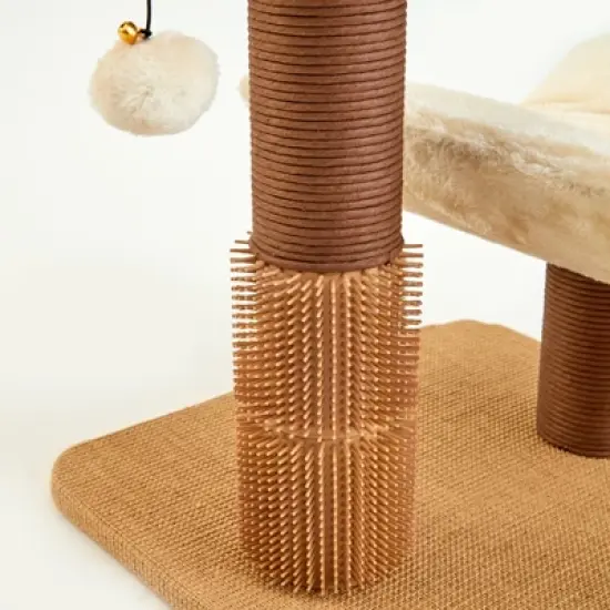 Two by Two Marquette - Beige Scratching Post Cat Furniture - 21.9 in. Tall image {14}