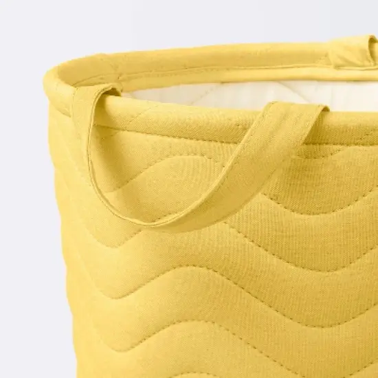 Quilted Fabric Medium Round Storage Basket - Yellow - Cloud Island&trade; image {2}
