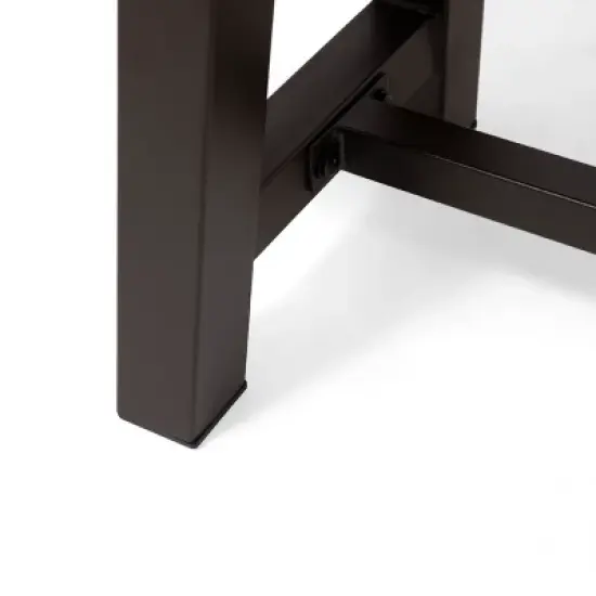 Christopher Knight Home Rousseau Outdoor 74" Acacia Wood Bench, Gray/Black image {6}