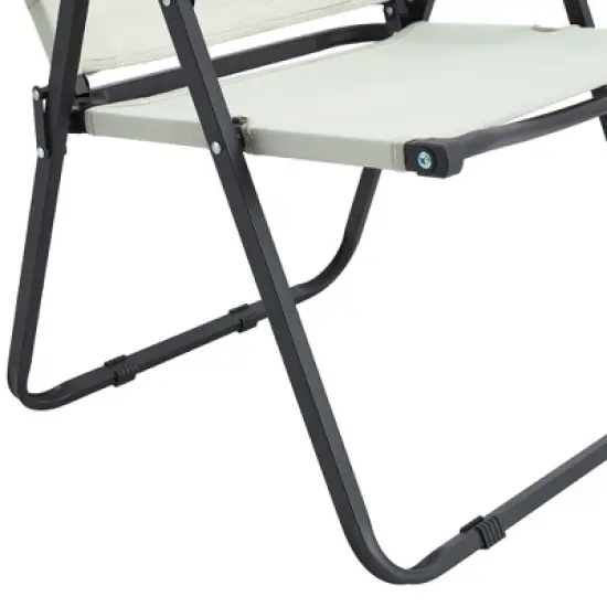 DOMETOUR Outdoor Folding Chair Beige Suitable for Camping and Picnic Portable image {7}