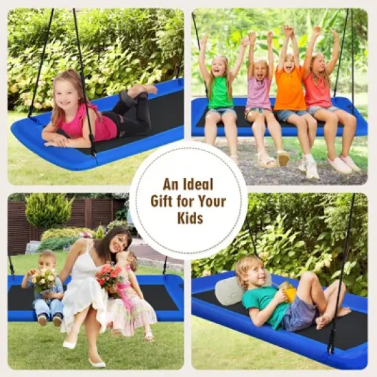 Infans 700lb Giant 60" Platform Tree Swing Outdoor w/ 2 Hanging Straps Blue image {3}