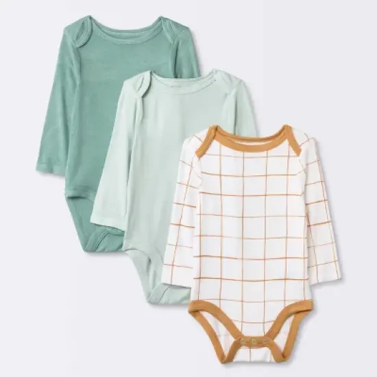 Baby 3pk Modal Bodysuit - Cloud Island&trade; Mint Green image {4}