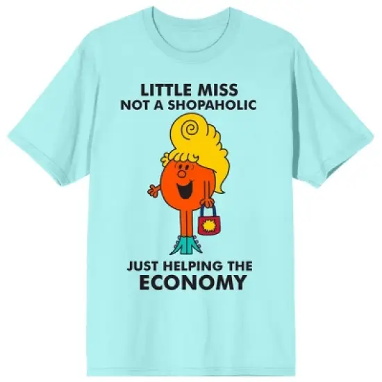 Mr. Men And Little Miss Meme Little Miss Shopaholic Crew Neck Short Sleeve Celadon Women's T-shirt image {3}