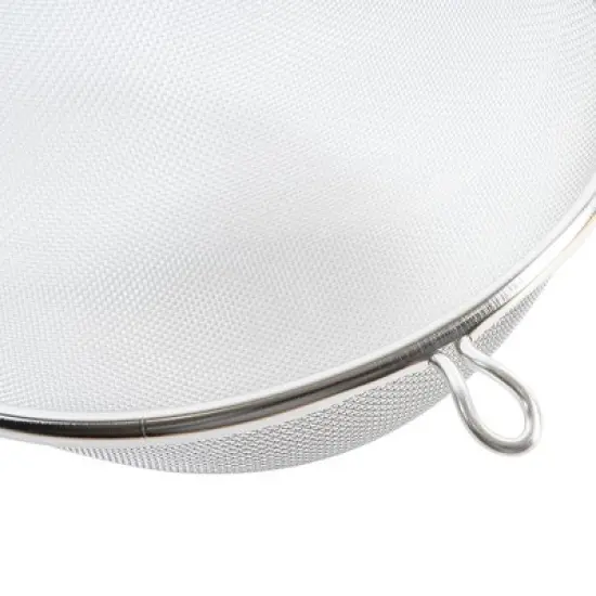 Winco Strainer with Single Fine Mesh and 6" Flat Wooden Handle, 8" Dia image {6}