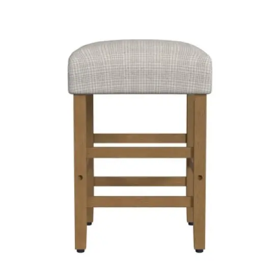Square Mini Grid Pattern Counter Height Barstool Sage - HomePop image {2}