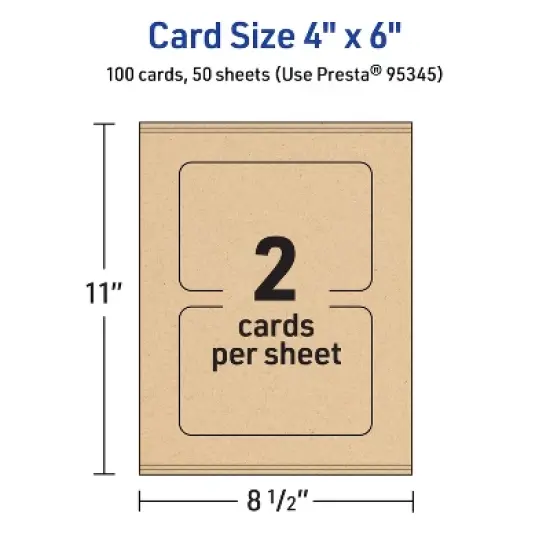 Avery Cards with Rounded Corners, 4" x 6", Kraft Brown, 100ct image {4}