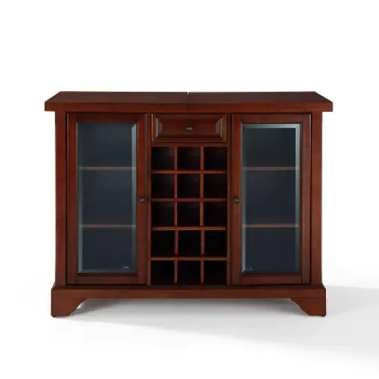 Lafayette Sliding Top Bar Cabinet Mahogany - Crosley image {7}