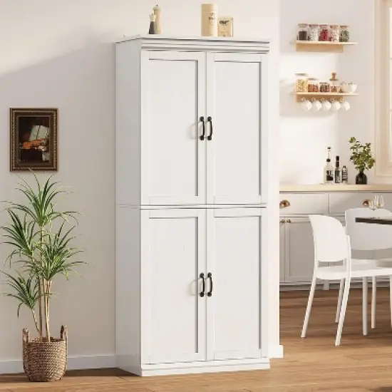 70" Pantry Cabinet - 2 Doors & 3 Adjustable Shelves, Freestanding Storage for Kitchen & Dining Room image {2}