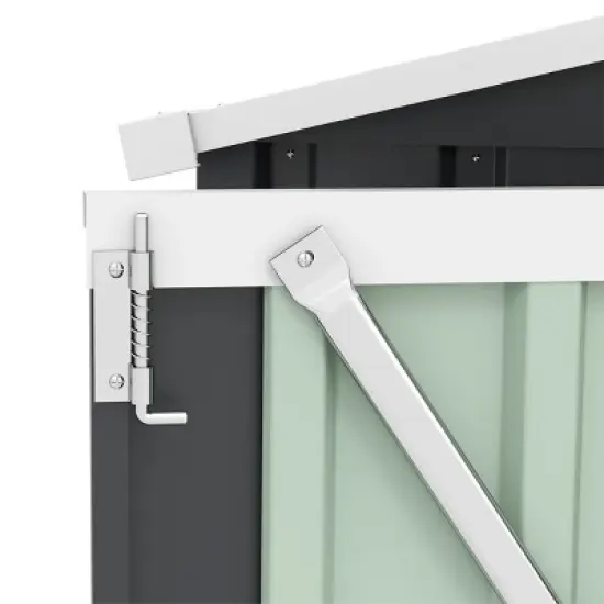 9&times;11 FT Metal Storage Shed with 3 Lockable Doors and 4 Vents, Outdoor Utility Garden Tool Shed, Steel Waterproof Backyard Storage Shed-Coolbibila image {6}