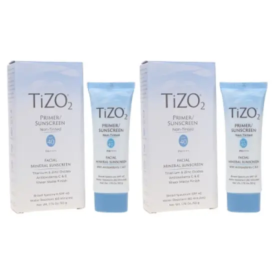 TIZO 2 Facial Mineral Primer/Sunscreen SPF 40 Water Resistant 1.75 oz 2 Pack image {6}