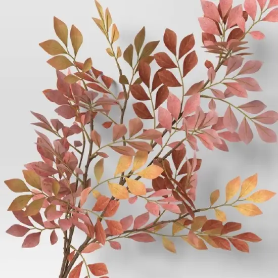 Red Artificial Fall Leaf Stem - Threshold&trade; image {2}