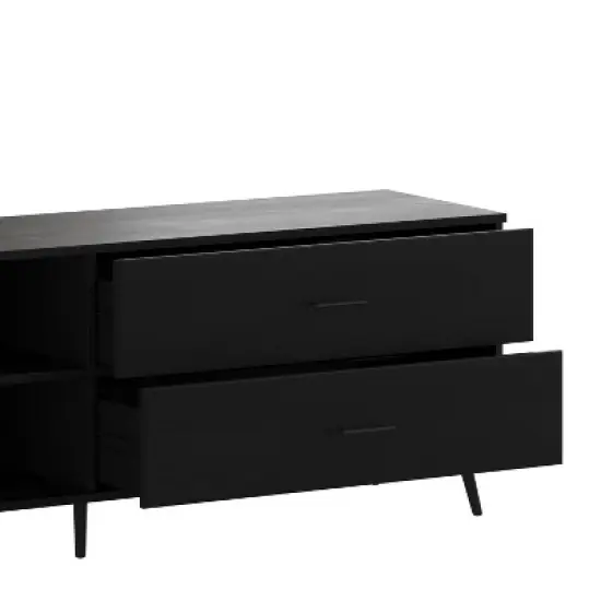 65" June Mid-Century Modern TV Stand for TVs up to 65" with Adjustable Shelf Black - Taylor & Logan image {4}