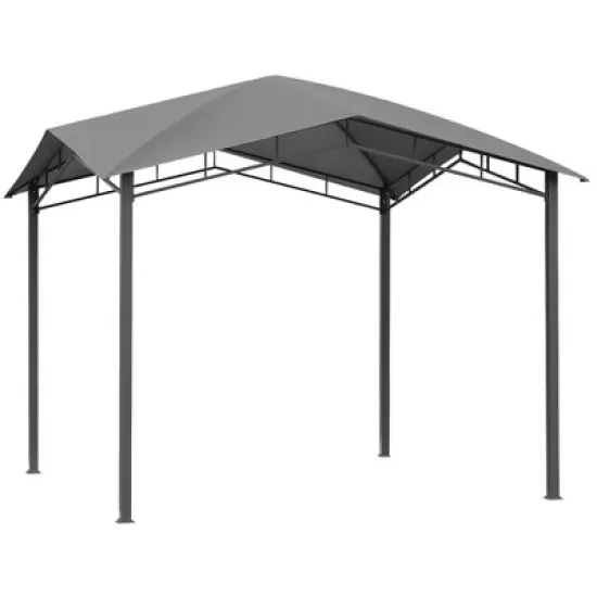 Outsunny 10' x 10' Soft Top Patio Gazebo Outdoor Canopy with Unique Geometric Design, Steel Frame, & Weather Roof image {8}