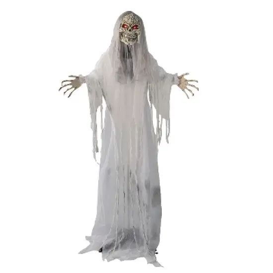 5 Ft. 6" Sonic Standing Gray Skeleton Reaper Halloween Decoration image {1}