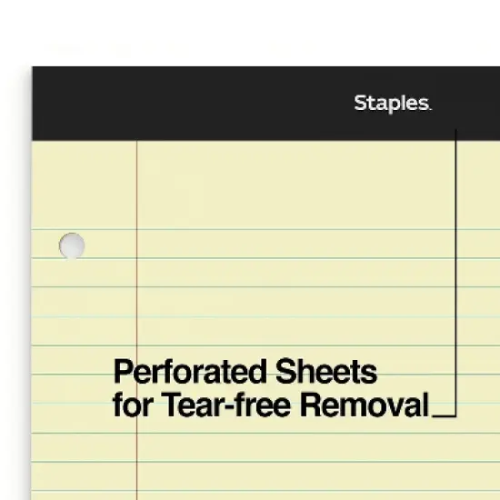 Staples Notepads 8.5" x 11.75" Wide Yellow 100 Sh./Pad 6 Pads/PK 478871 image {4}