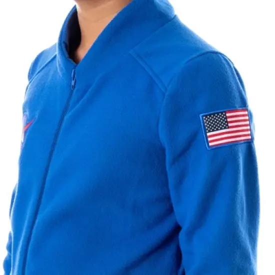 NASA Boys' Meatball One Piece Astronaut Space Suit Pajama Costume Union Suit Blue image {2}
