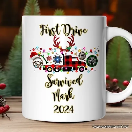 Truck Driver and Logistics Christmas Mug, Freight Delivery and Dispatcher Gift (Non-Custom)| OrnamentallyYou image {3}