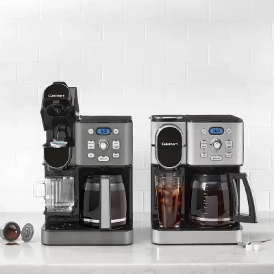 Cuisinart Coffee Center 2-IN-1 Coffee Maker and Single-Serve Brewer -Black Stainless Steel- SS-16BKS: Programmable K-Cup & Ground Coffee Machine image {5}