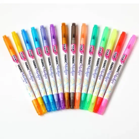 Tulip Color 14pk Dual-Tip Fabric Markers Rainbow image {2}