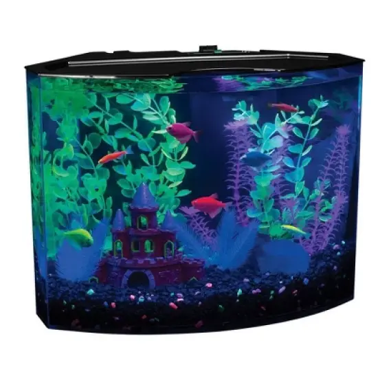 GloFish Hidden Blue LED Light and Internal Filter Crescent Aquarium 5gal image {4}
