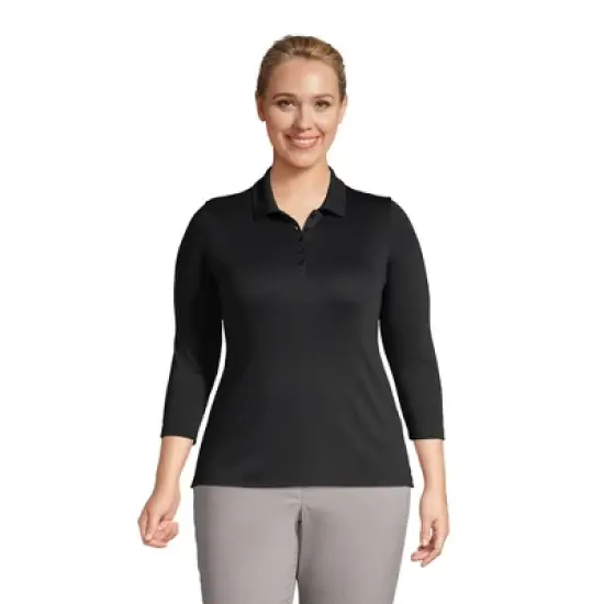 Lands' End Women's Supima Cotton 3/4 Sleeve Polo Shirt image {2}