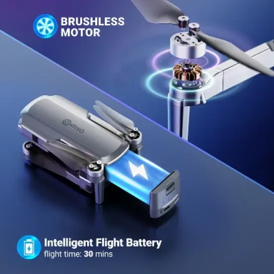 Contixo F28 Pro Foldable GPS Drone - 4K FHD Camera w GPS Control & Selfie Mode - Brushless Motor - With Carrying Case image {3}