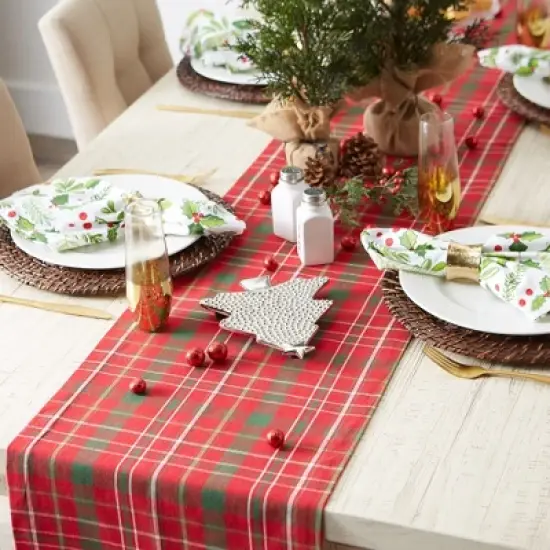 Design Imports  Christmas Plaid Table Runner, Tartan, 14X108" image {2}