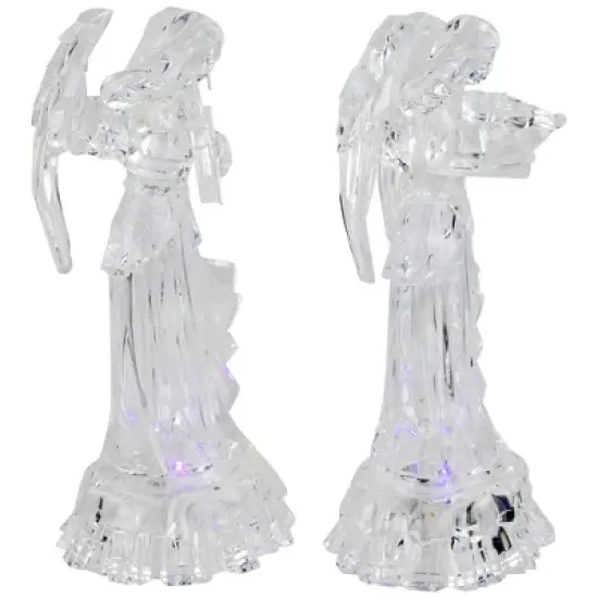 Northlight LED Lighted Color Changing Angel Acrylic Christmas Decorations - 9" - Set of 2 image {2}
