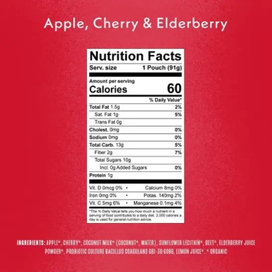 Once Upon a Farm Organic Immunity Blend Apple, Cherry, & Elderberry Kids' Snack - 3.2oz image {4}