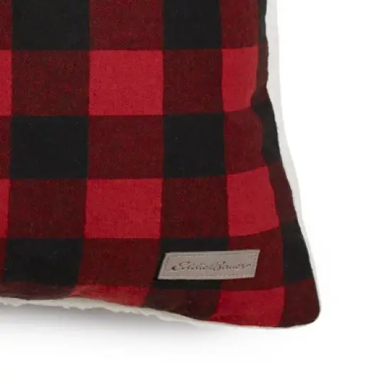 20"x20" Oversize Cabin Plaid Flannel Square Throw Pillow Red - Eddie Bauer image {4}