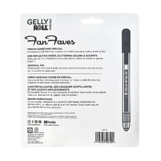 Sakura Gelly Roll Retractable Fan Faves Gel Pens Assorted Colors 10/Pack (SAK50610) image {1}
