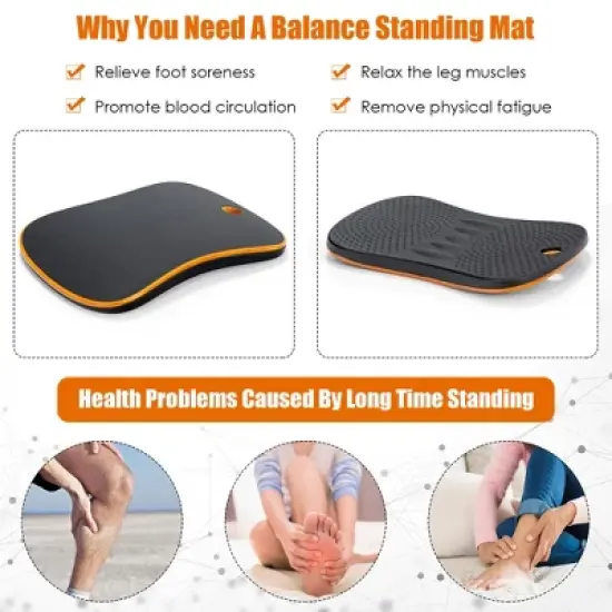 Costway Portable Anti-Fatigue Balance Board Wobble Board W/Raised Massage Points Office image {4}