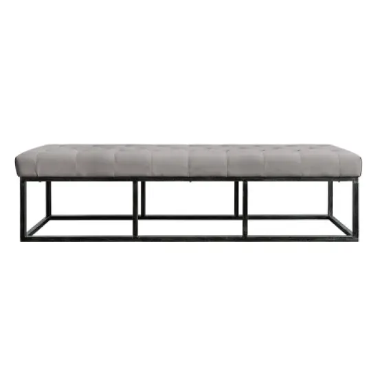 Danes Tufted Bench with Iron Legs - Finch image {11}