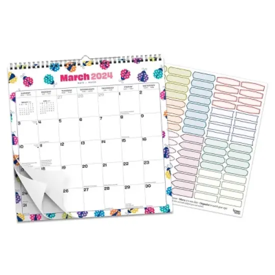 StarGifts 2023-2024 Wall Calendar 12"x12" Ladybug Party image {2}