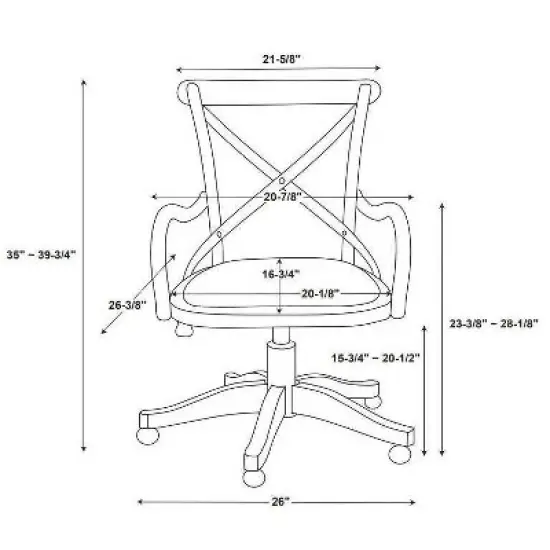 Carson Caf&eacute; Office Chair Gray - Linon image {7}