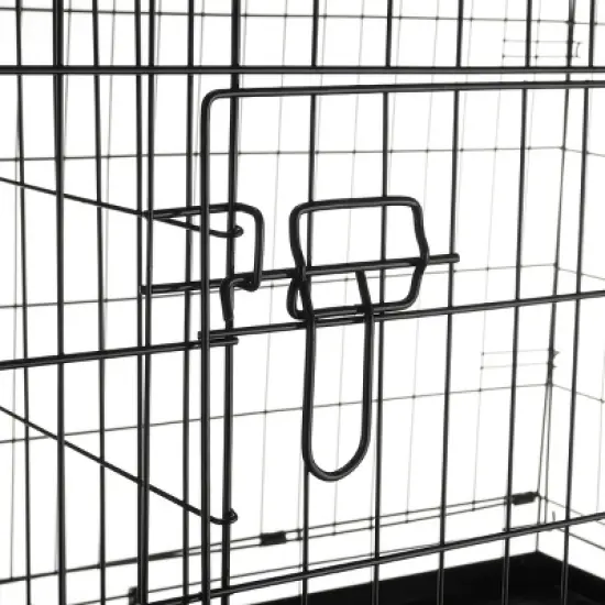 Pet Adobe Portable Double Door Folding Crate for Dogs - 42" x 27", Black image {6}