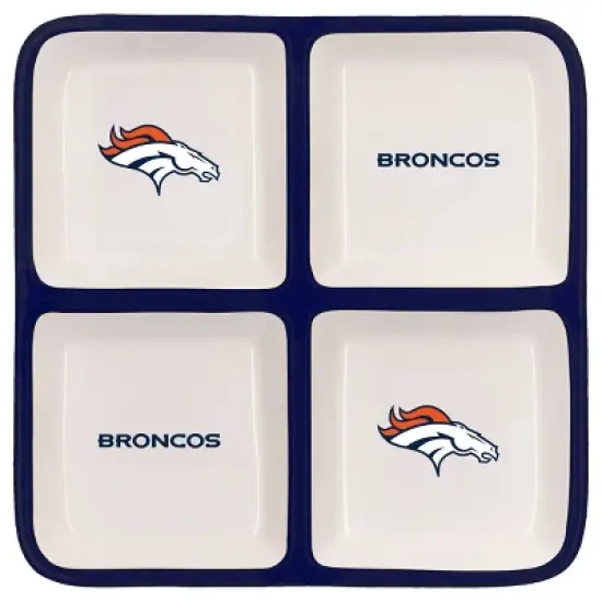 NFL Denver Broncos 4-Section Square Tray image {2}
