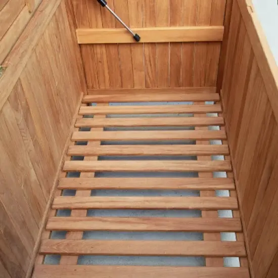 Sherwood Teak Storage Deck Box - Light Brown - Cambridge Casual image {5}