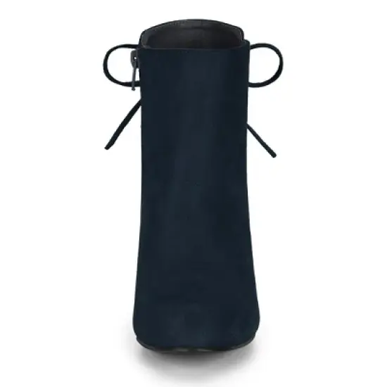 Allegra K Women's Round Toe Block Heel Back Zipper Ankle Boots image {2}