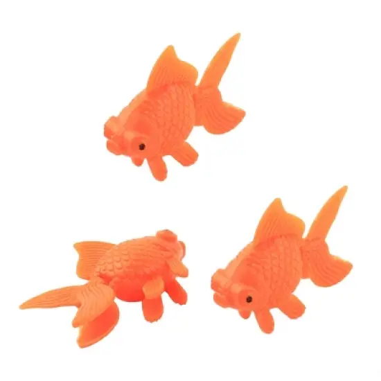 Unique Bargains Aquarium Fish Bowl Tank Plastic Decor Goldfish Ornament Orange 3 Pcs image {3}