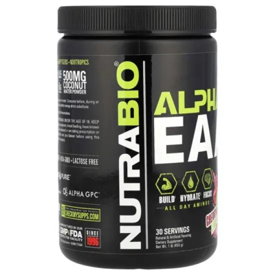 NutraBio Alpha EAA, Cherry Lime Slush, 1 lb (455 g) image {3}