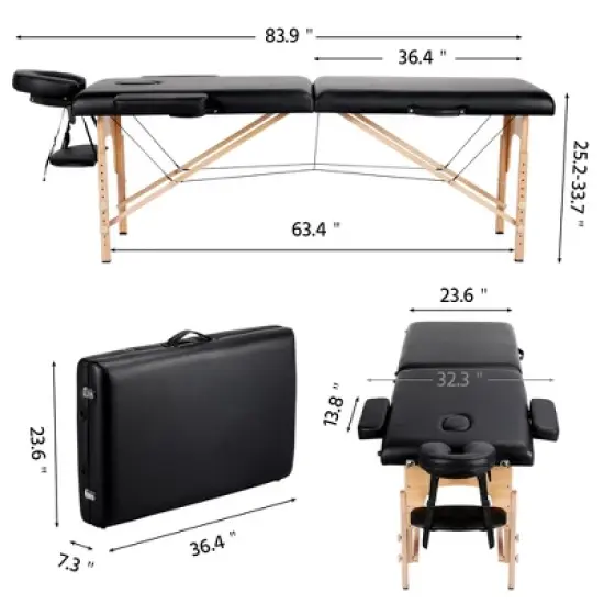 Yaheetech Foldable Massage Table with Non-Woven Bag image {2}
